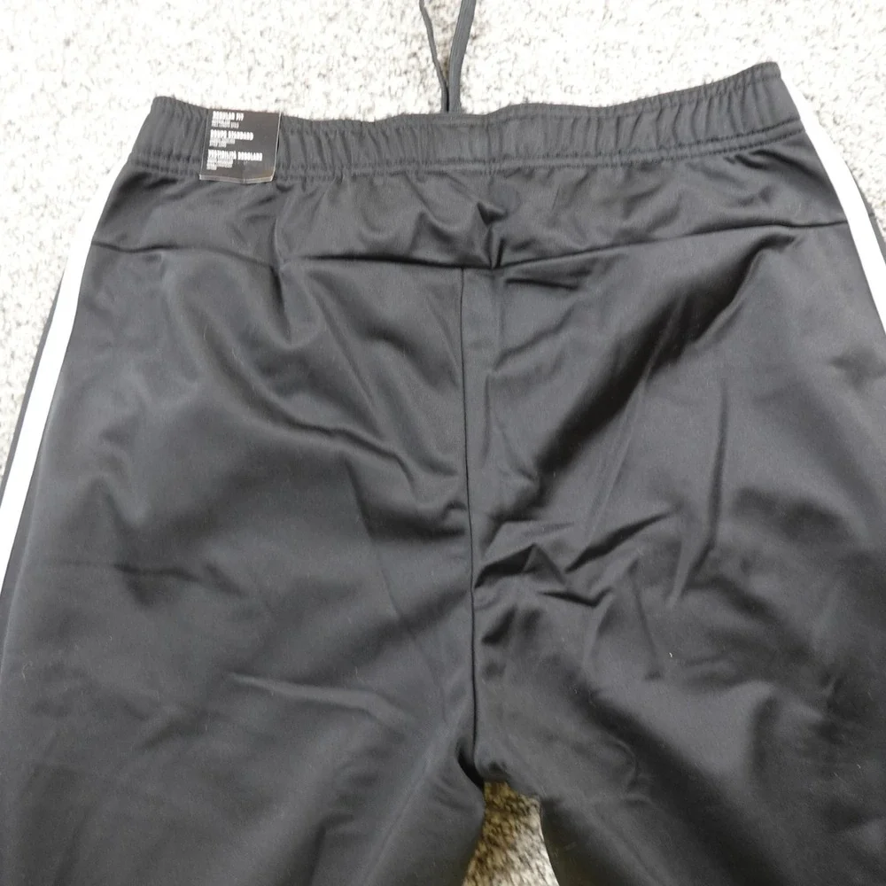 NEW Adidas Pants Mens M Black Track Warm Up Drawstring Jogger Sweatpants Run Gym